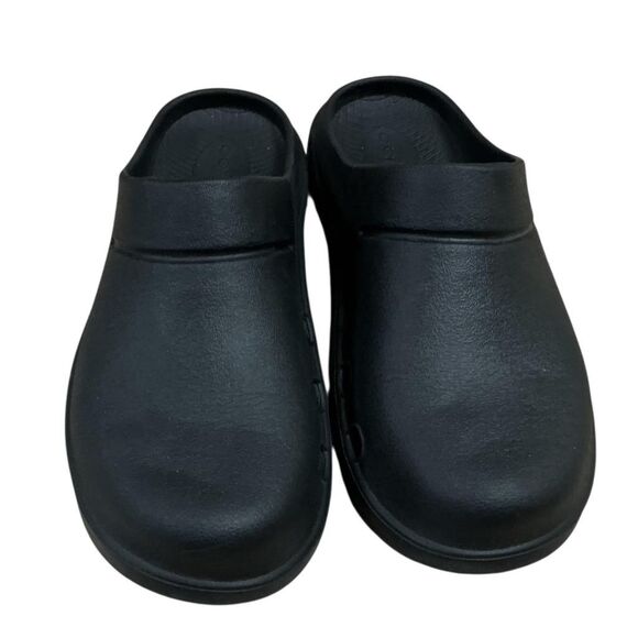 Oofos OOcloog Womens 8 Mens 6 Slip On Recovery Clogs Black Sport Slide - Picture 2 of 9